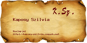 Kaposy Szilvia névjegykártya