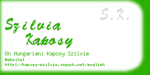 szilvia kaposy business card